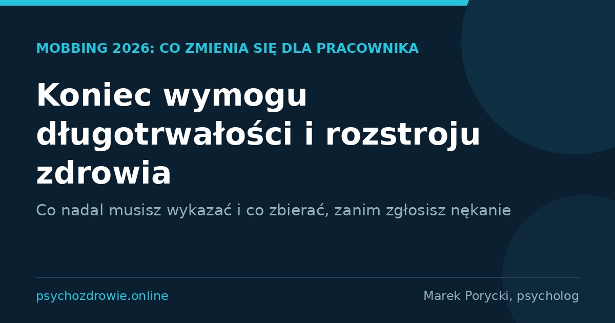 Nowa definicja mobbingu 2026, co zmienia się dla pracownika