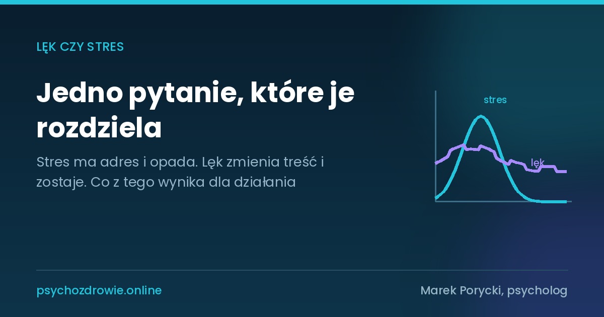 Lęk czy stres, jedno pytanie różnicujące